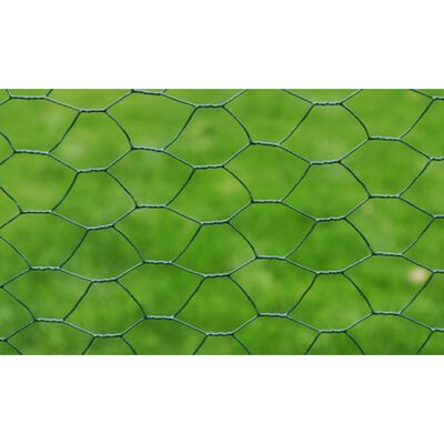 vidaXL Žična ograja pocinkana s PVC oblogo 25x0,75 m zelena