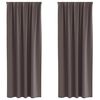 vidaXL Zavese za zatemnitev z obroči 2 pcs Temno rjava 225 x 140 cm