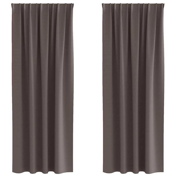 vidaXL Zavese za zatemnitev z obroči 2 pcs Temno rjava 225 x 140 cm