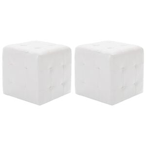 vidaXL Tabure 2 kosa bel 30x30x30 cm umetno usnje