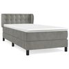vidaXL Box spring postelja z vzmetnico svetlo siva 80x200 cm žamet