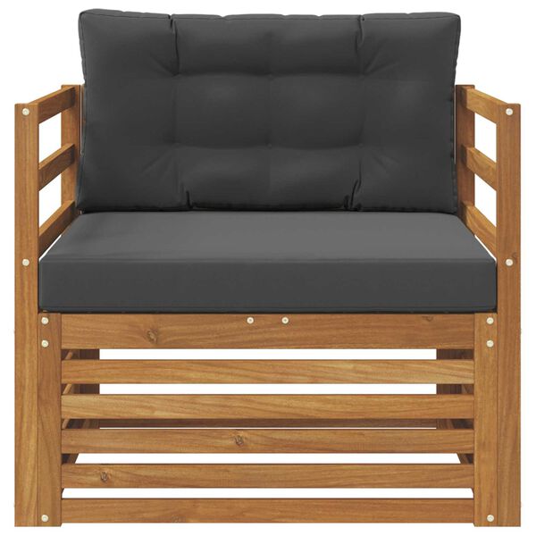 vidaXL Zunanja garnitura za sedenje Masivno akacijevo les in poliester