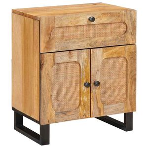vidaXL Nočna omarica Naravna 50 x 33 x 60 cm Masiven les manga