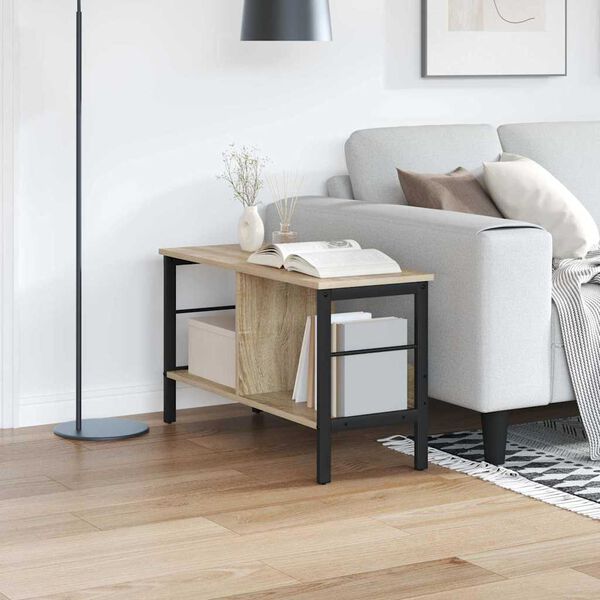 vidaXL Knjižna polica Sonoma hrast 82 x 32 x 47 cm Konstruiran les