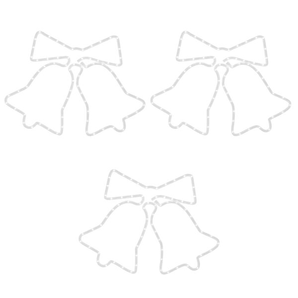 vidaXL Figura božičnega zvonca z 72 LED lučkami 3 kosi 50x56 cm