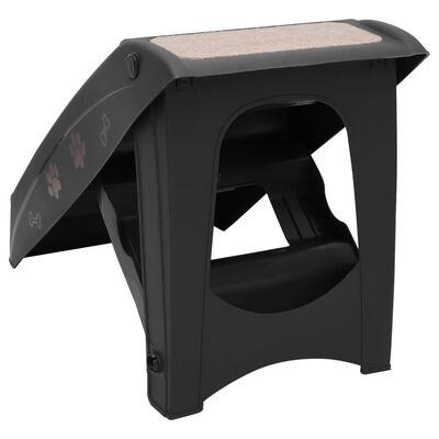 vidaXL Zložljive stopnice za pse črne 62x40x49,5 cm
