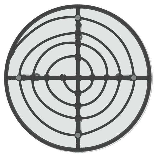 vidaXL Jedilna miza črne barve Ø50 cm  kaljeno steklo in jeklo