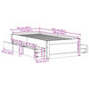 vidaXL Posteljni okvir brez vzmetnice s predali 75x190 cm borovina