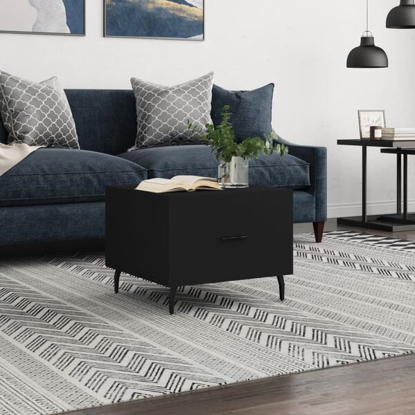 vidaXL Klubska mizica črna 50x50x40 cm inženirski les