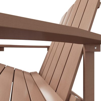 vidaXL Vrtni stol Adirondack s stolčkom za noge HDPE rjav