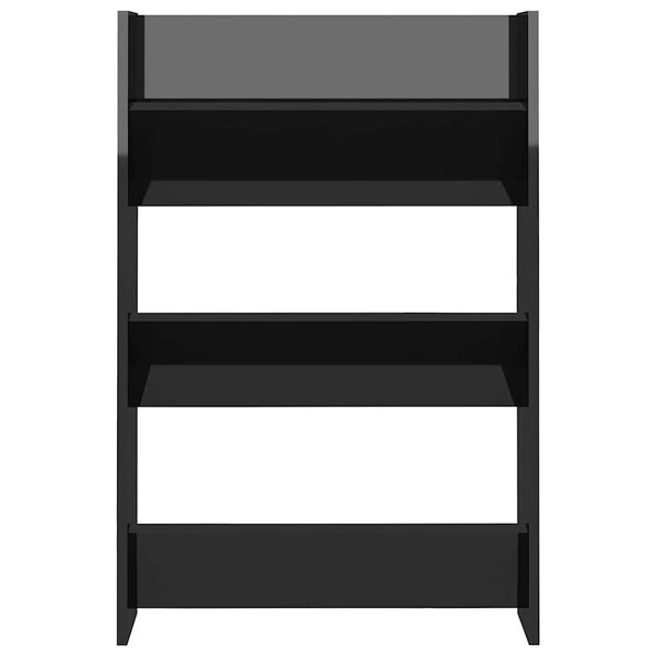 vidaXL Stenska omara za čevlje visok sijaj črna 60x18x90 cm