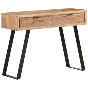 vidaXL Konzolna mizica 100x35x76 cm akacijev les z naravnimi robovi
