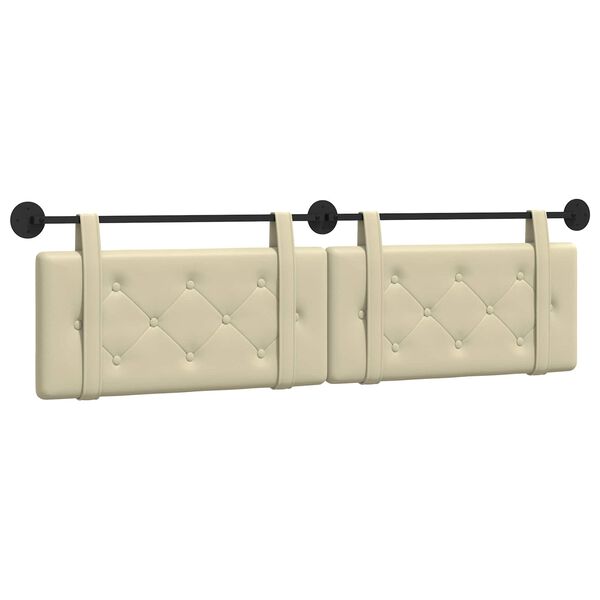 vidaXL Visoki naslon za glavo krema 190 x 55 x 5 cm Umjetno usnje