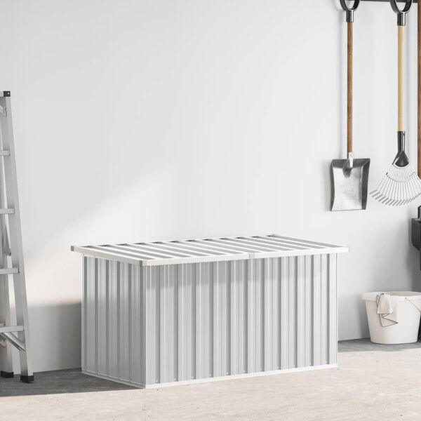 vidaXL Vrtna &scaron;katla za shranjevanje siva 129x67x65 cm