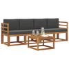 vidaXL Zunanja garnitura za sedenje 5 pcs Naravna in antracitna
