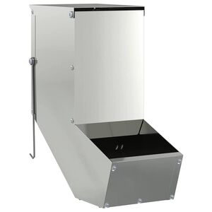 vidaXL Hranilnica za zajce srebrna 12,5 x 26 x 28,5 cm Cinkana jeklena