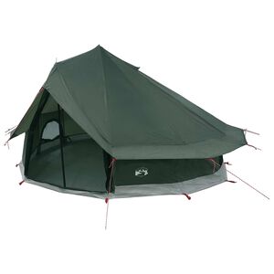 vidaXL Tipi &scaron;otor Voja&scaron;ka zelena 700 x 700 x 395 cm Poliester in jeklo