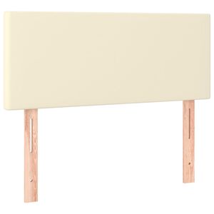 vidaXL Posteljno vzglavje krem 100x5x78/88 cm umetno usnje