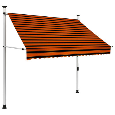 vidaXL Ročno zložljiva tenda 200 cm oranžna in rjava