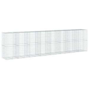 vidaXL Gabionska ko&scaron;ara s pokrovom 800x100x200 cm pocinkano železo