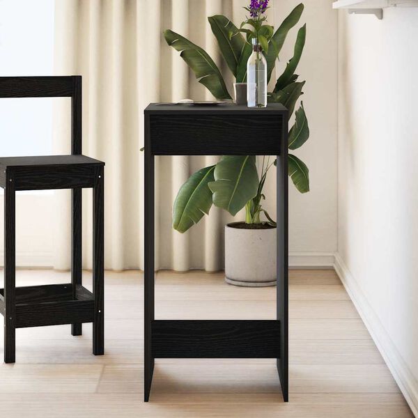 vidaXL Barska miza Črna Orehovina 51 x 50 x 103,5 cm Konstruiran les