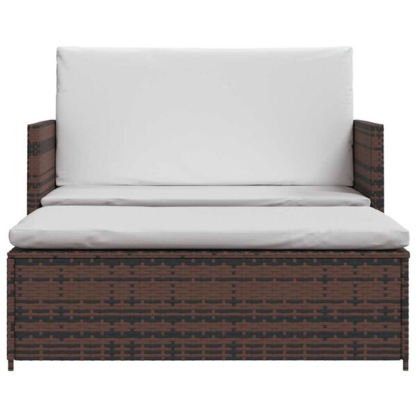 vidaXL Vrtna sedežna garnitura poli ratan rjava