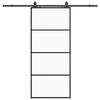 vidaXL Drsna vrata z opremo črna 90x205 cm ESG steklo