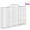 vidaXL Obokane gabion košare 14kosov 200x30x140/160cm pocinkano železo