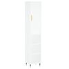 vidaXL Visoka omara bela 34,5x34x180 cm inženirski les