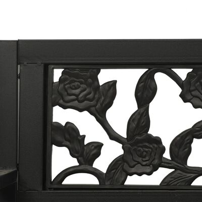vidaXL Vrtna gugalna klop 125 cm jeklo in plastika črne barve
