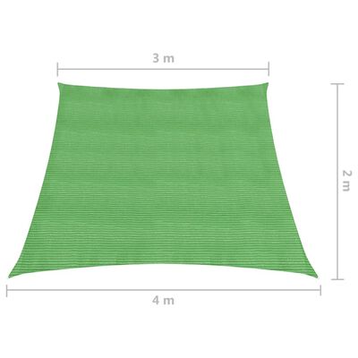 vidaXL Senčno jadro 160 g/m² svetlo zeleno 3/4x2 m HDPE