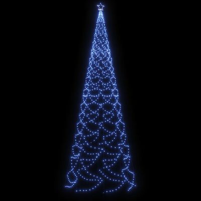 vidaXL Novoletno drevesce s kovinskim stebrom 1400 modrih LED lučk 5 m