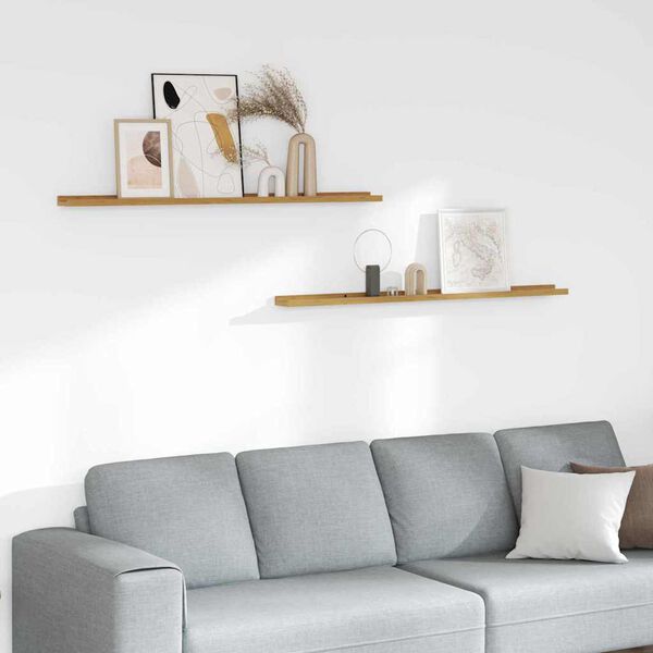 vidaXL Stenska polica 2 pcs Bež 115 x 9 x 3 cm Konstruiran les