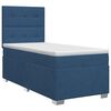 vidaXL Postelja boxspring z vzmetnico Modra 100 x 200 cm Blago