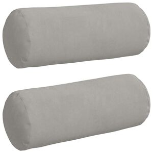 vidaXL Blazine 2 pcs Svetlo siva &Oslash; 15 x 40 cm Mikrofiber tkanina