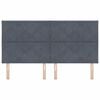 vidaXL LED glava postelje Temno siva 180 cm Umjetno usnje