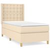 vidaXL Box spring postelja z vzmetnico krem 90x190 cm blago
