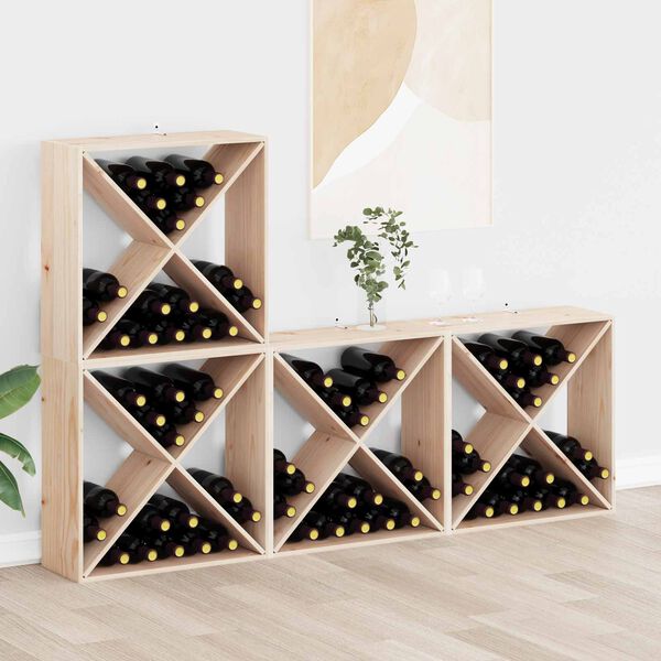 vidaXL Stojalo za vino 4 pcs Naravna 62 x 25 x 62 cm