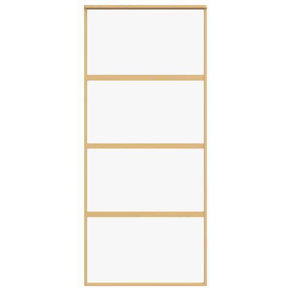 vidaXL Drsna vrata zlata 90x205 cm prozorno ESG steklo in aluminij