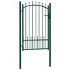vidaXL Ograjna vrata EMMEN s konicami jeklo 104x117 cm zelena