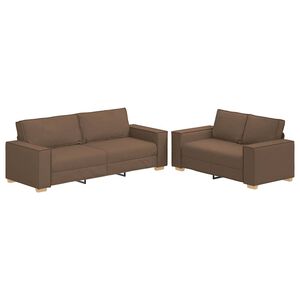 vidaXL 2-delni komplet sedežne garniture z blazinami rjave barve iz blaga