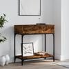 vidaXL Konzolna mizica dimljeni hrast 75x34,5x75 cm inženirski les