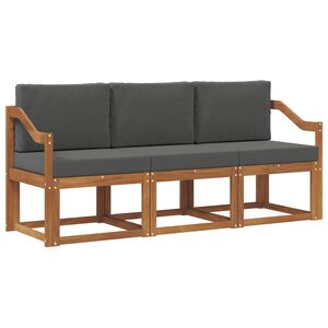 vidaXL Zunanja garnitura za sedenje 3 pcs Naravna in antracitna