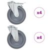 vidaXL Gibljiva kolesa z luknjami za sornik 8 kosov 125 mm