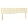 vidaXL Box spring postelja z vzmetnico krem 180x200 cm umetno usnje