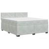 vidaXL Postelja boxspring z vzmetnico Svetlo siva 140 x 200 cm Žamet