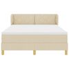 vidaXL Postelja z vzmetnico z vzmetnico krema 160 x 200 cm blago