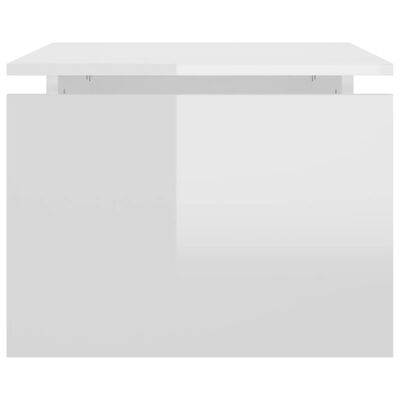 vidaXL Klubska mizica visok sijaj bela 68x50x38 cm iverna plošča