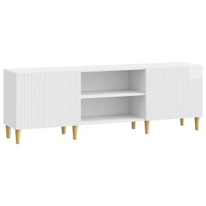 vidaXL TV omarica Bela visok sijaj 150 x 31 x 50 cm Inženirski les