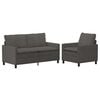 vidaXL Kavčna garnitura 2 pcs Temno siva Blago